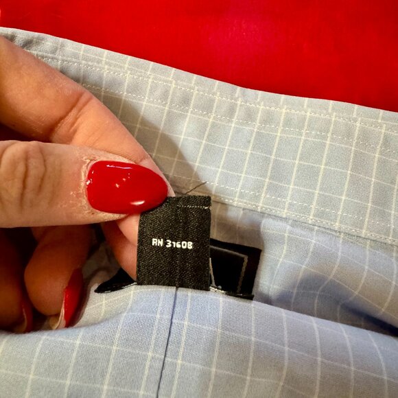 Jos. A. Bank Traveler Tailored Fit Blue Check Dress Shirt Men’s 15-33 Cotton - Picture 2 of 15